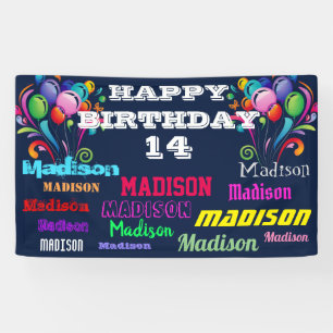 Lona Feliz Cumpleaños Repetir El Nombre De La Unidad Po