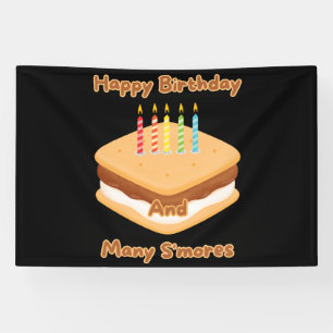 Lona Feliz Cumpleaños y Muchos S'mores Estandarte de Vi