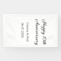 Feliz décimo aniversario simple nombre mínimo de b