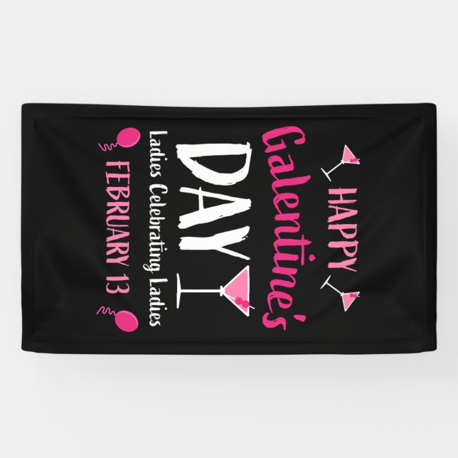 Lona Feliz Día de Galentine el 13 de febrero (Horizontal)