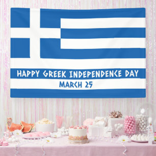 Lona Feliz Día de la Independencia de Grecia Bandera gr