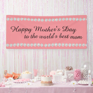 Lona Feliz Día de la Madre Joyas Rosadas Diamantes