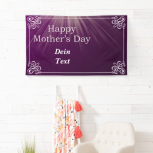 Lona Feliz Día de la Madre, lila hintergrund mit rahmen