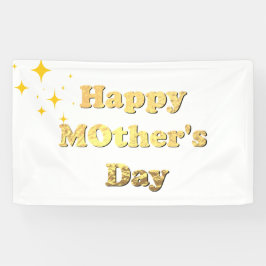 Lona Feliz día de las madres. Caligrafía simple en oro
