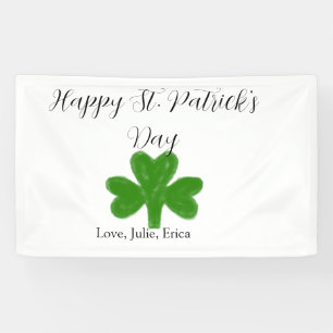 Lona Feliz día de San Patricio trébol verde nombre 