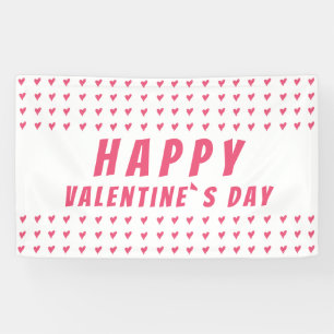 Lona Feliz Día de San Valentín Corazón Rosa