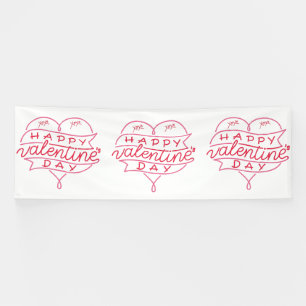 Lona Feliz Día de San Valentín Estandarte de Vinilo 4x1