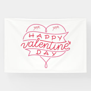 Lona Feliz Día de San Valentín Estandarte de Vinilo 4x6