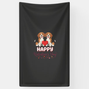 Lona Feliz día de San Valentín pareja de Beagle