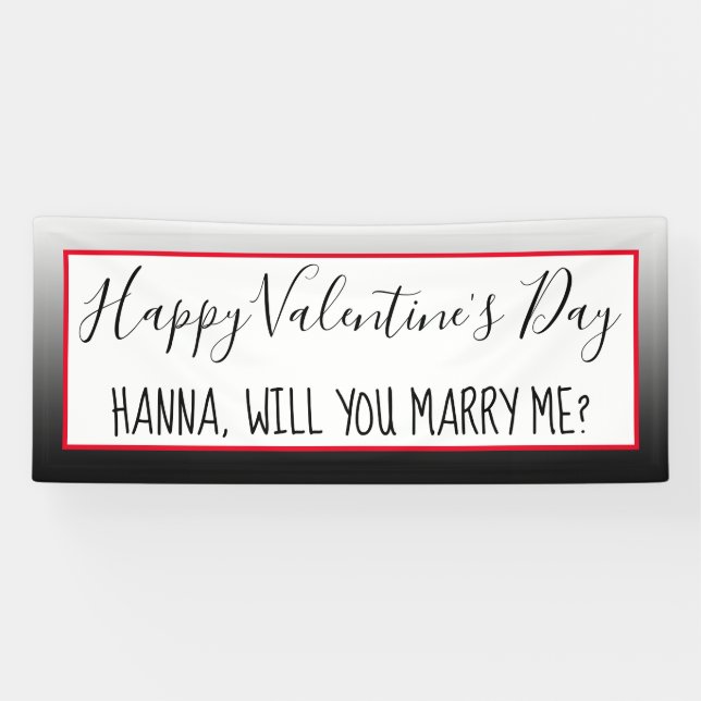 Lona Feliz Día de San Valentín | Rótulo de propuestas p (Horizontal)