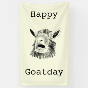 Lona Feliz Día del Cabra Gracioso gritando arte de cum