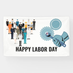 Lona Feliz Día del Trabajo América 