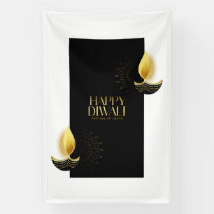 Lona Feliz Diwali con Rangoli y Diya