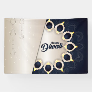 Lona Feliz Diwali con Rangoli y Diya