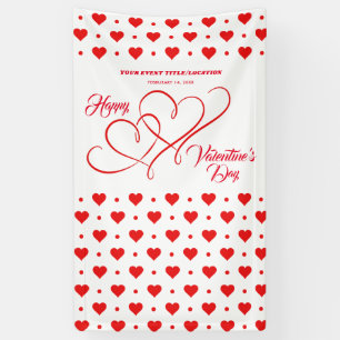 LONA FELIZ EVENTO DEL DÍA DE VALENTINE, BANNER DE CORA