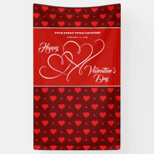 LONA FELIZ EVENTO DEL DÍA DE VALENTINE, BANNER DE CORA