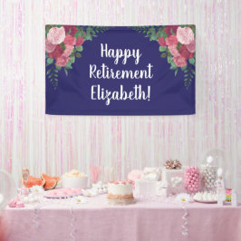 Lona Feliz fiesta de Jubilación con rosas