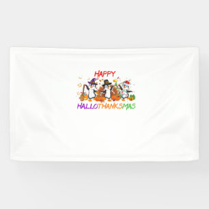 Lona Feliz Hallothanksmas Penguin Halloween Gracias