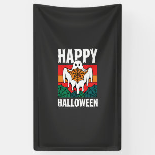Lona Feliz Halloween Araña de telaraña retro