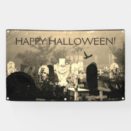 Lona ¡FELIZ HALLOWEEN! Banner de GRAVEYARD