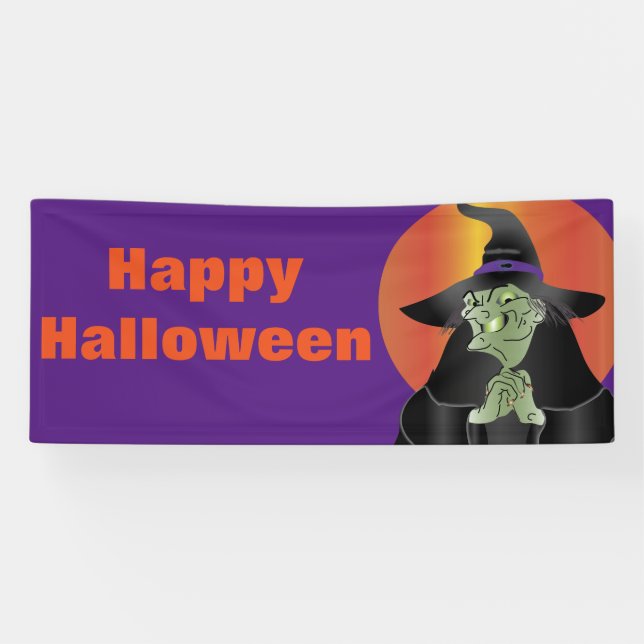 Lona Feliz Halloween Bruja (Horizontal)