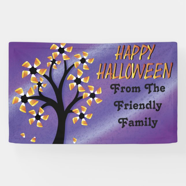 Lona Feliz Halloween Candy Corn (Horizontal)