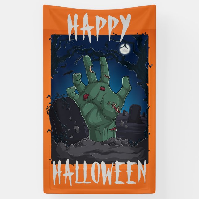 Lona Feliz Halloween desde la tumba (Vertical)