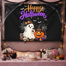 Feliz Halloween Fantasma Lindo Calabaza Espeluznan