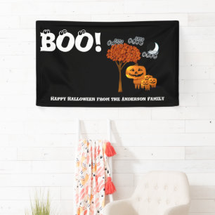 Lona Feliz Halloween Personalizado De Tu Familia