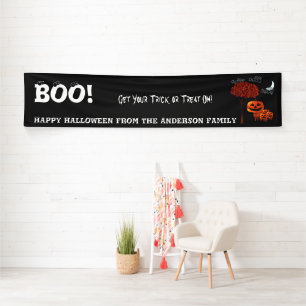 Lona Feliz Halloween Personalizado De Tu Familia
