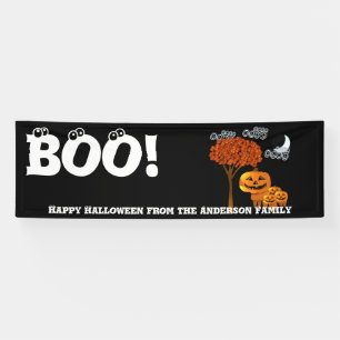 Lona Feliz Halloween Personalizado De Tu Familia