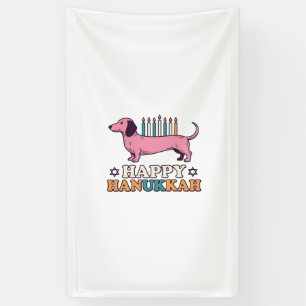 Lona Feliz Hanukkah Dachshund Menorah Diseño de Camiset
