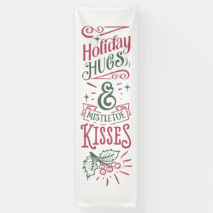 Lona Feliz Navidad abrazos y besos mistletoos