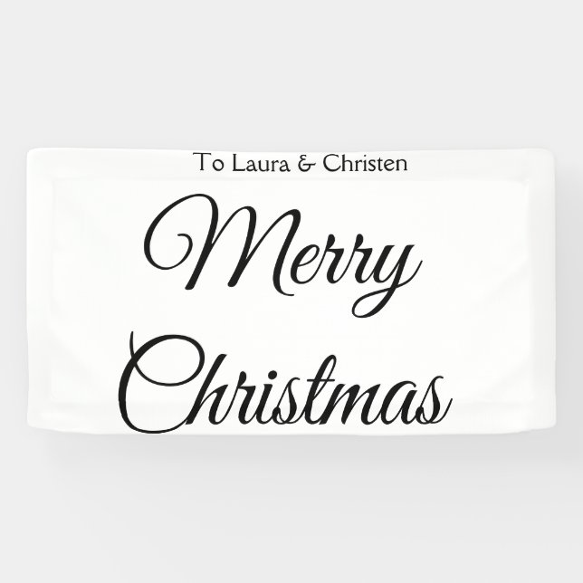 Lona Feliz Navidad añadir nombre de texto personalizado (Horizontal)