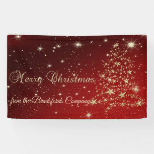 Lona Feliz Navidad, Árbol de Navidad, Rojo, Compañía