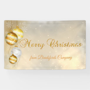 Lona Feliz Navidad, bolas de Navidad, brillante