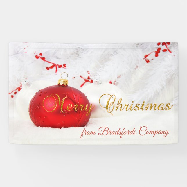 Lona Feliz Navidad, bolas para Navidades (Horizontal)