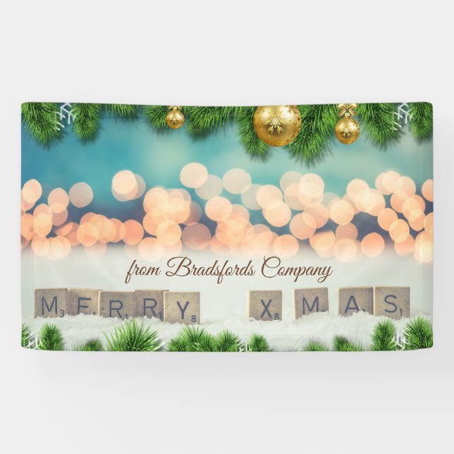 Lona Feliz Navidad, bolas para Navidades (Horizontal)