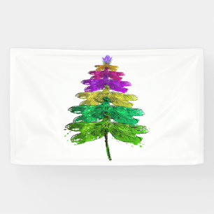 Lona Feliz Navidad Dragonfly Árbol de Navidad T Camisa