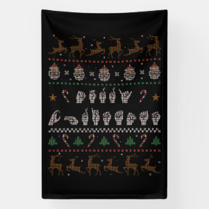 Lona Feliz Navidad - Lengua de Rótulo Americana ASL II