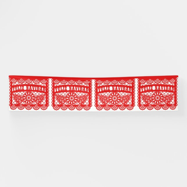 Lona Feliz Navidad Papel picado (Horizontal)