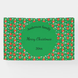 Lona Feliz Navidad retro nombre y lugar de fecha