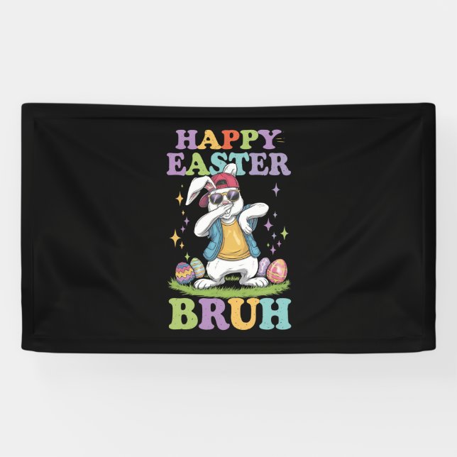 Lona Feliz Pascua Bruh Funny Dabbing Bunbit Bro (Horizontal)