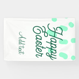 Lona Feliz Pascua huevos verdes pastel nombre fecha sim