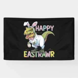 Lona Feliz Pascua T Rex Pascua Dinosaurio Conejo Huevo