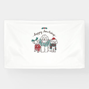 Lona Feliz regalo de Navidades de perros divertidos de