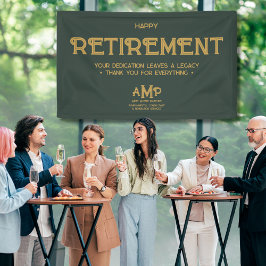 Lona Feliz retiro 3 carta Monograma de oro en verde