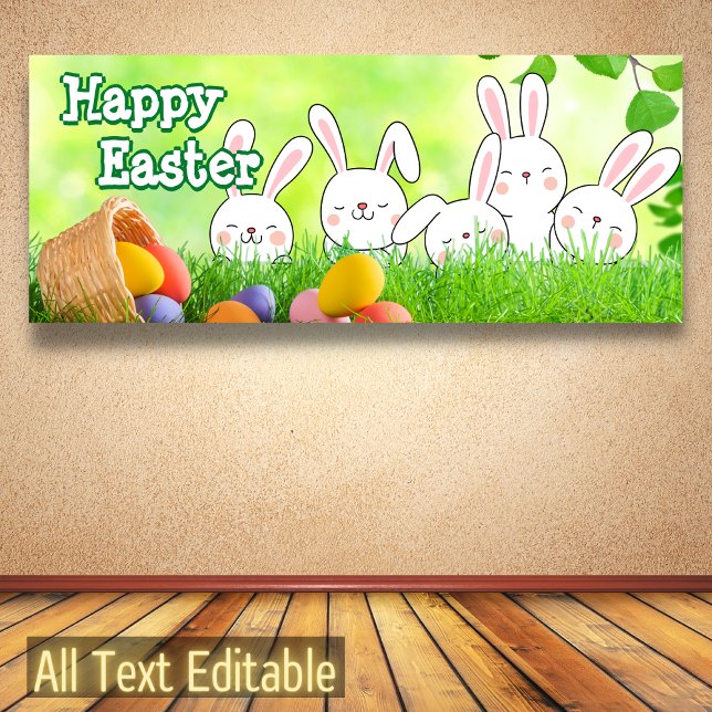 Lona Feliz Semana Santa Conejo de Pascua Huevos Pascua (Subido por el creador)