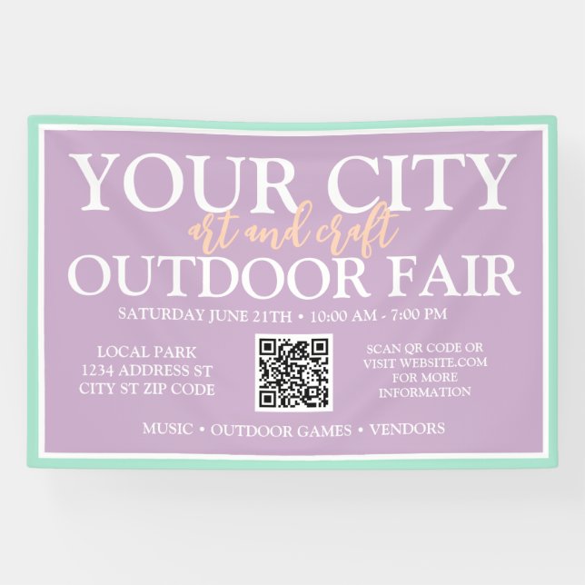 Lona Feria de Artes y Artesanías personalizados al aire (Horizontal)