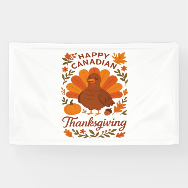 Lona Festival de Acción de Gracias Canadiense de Otoño  (Horizontal)